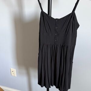 Express Black Button-Front Spaghetti Strap Sundress